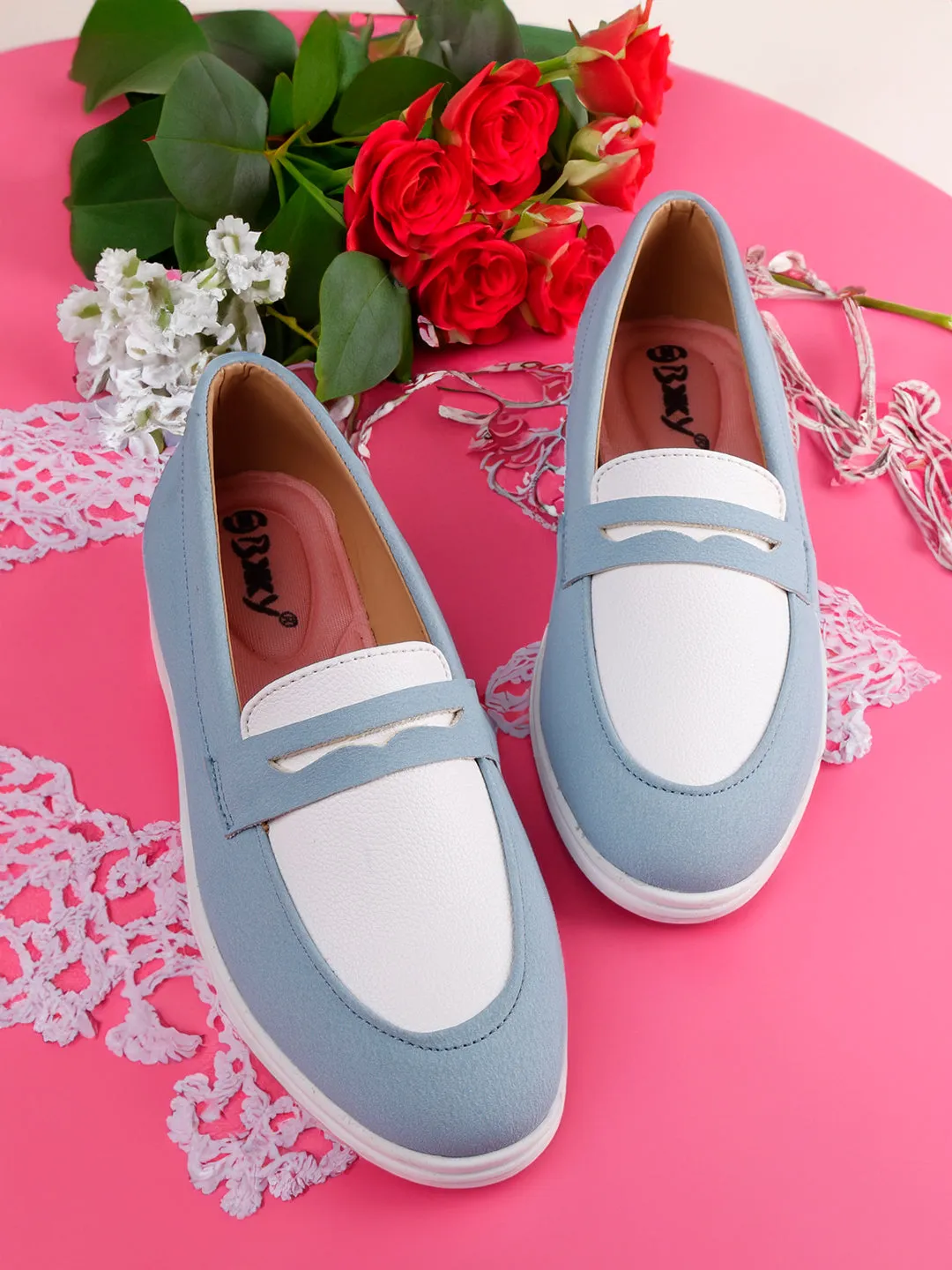 Double Colour Vegan Suede Luxe Loafers for Women