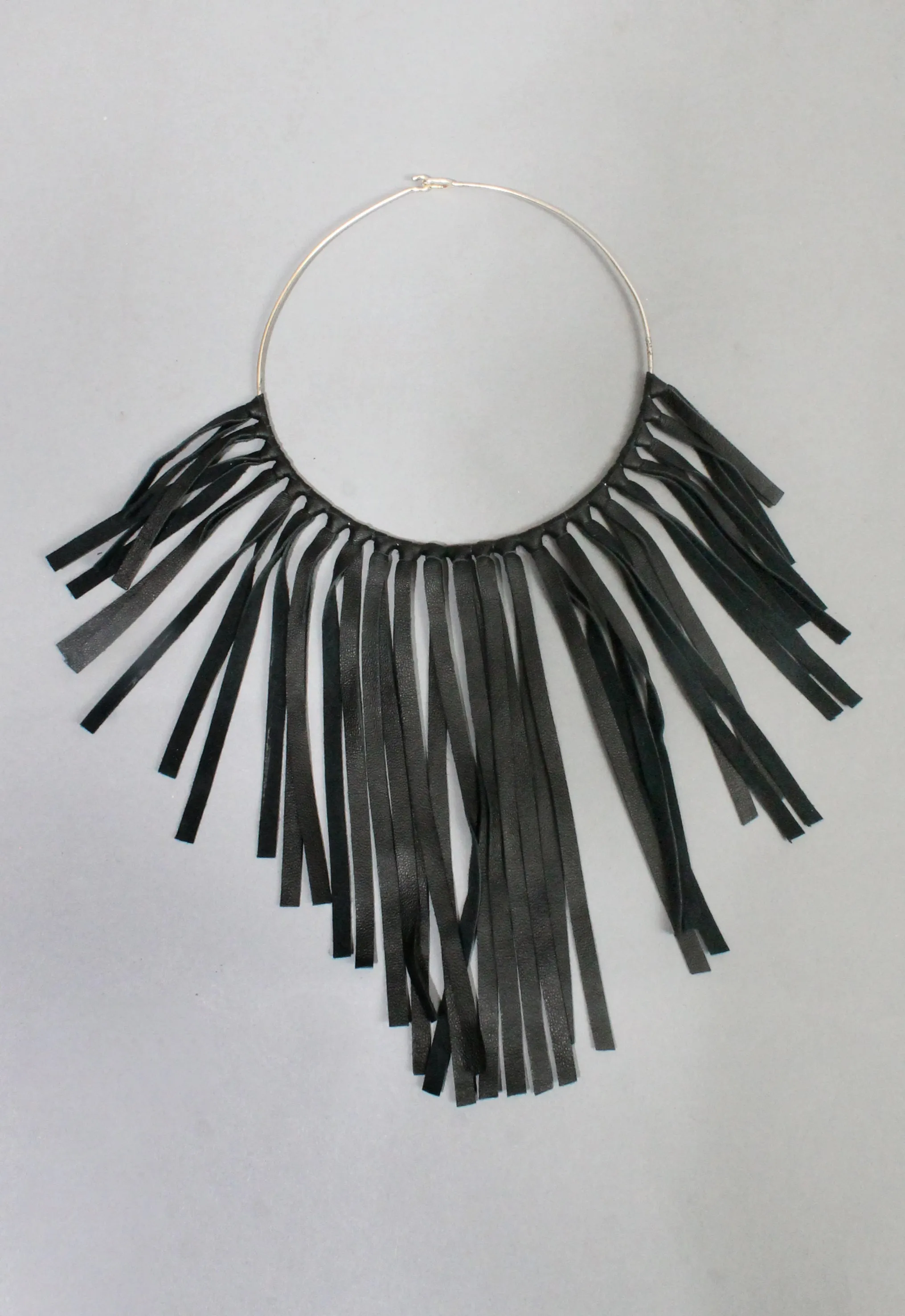 Five and Diamond Fringe Choker - Black