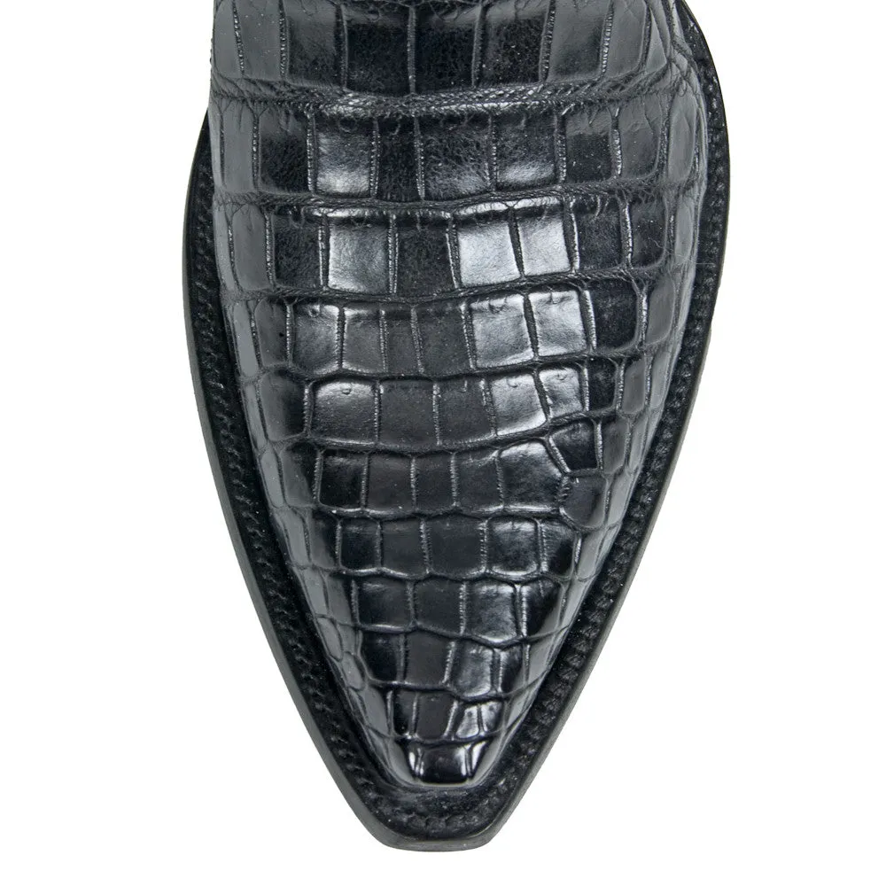 Full Crocodile Ankle Zipper - Black