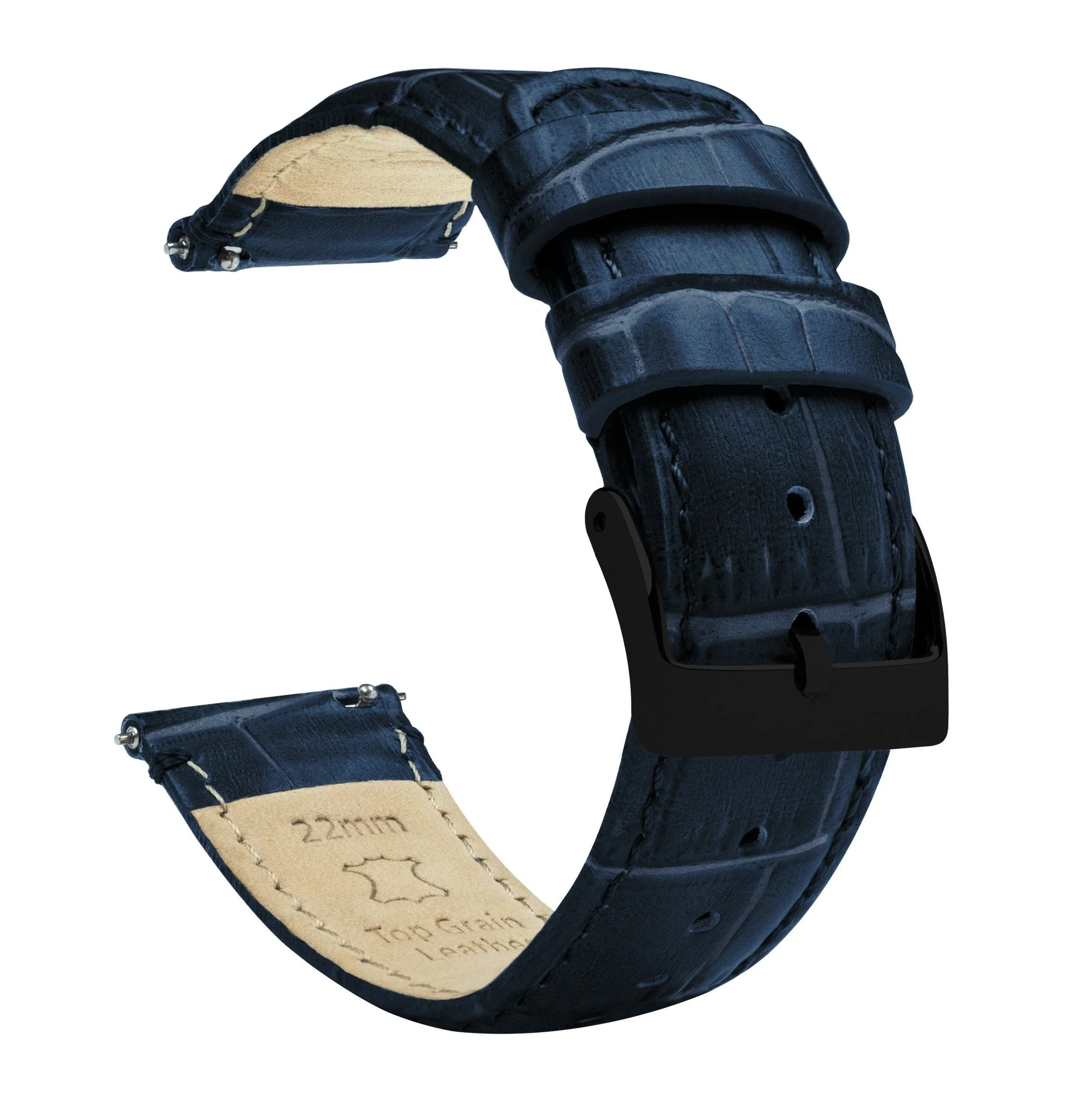 Gear Sport Navy Blue Alligator Grain Leather Watch Band