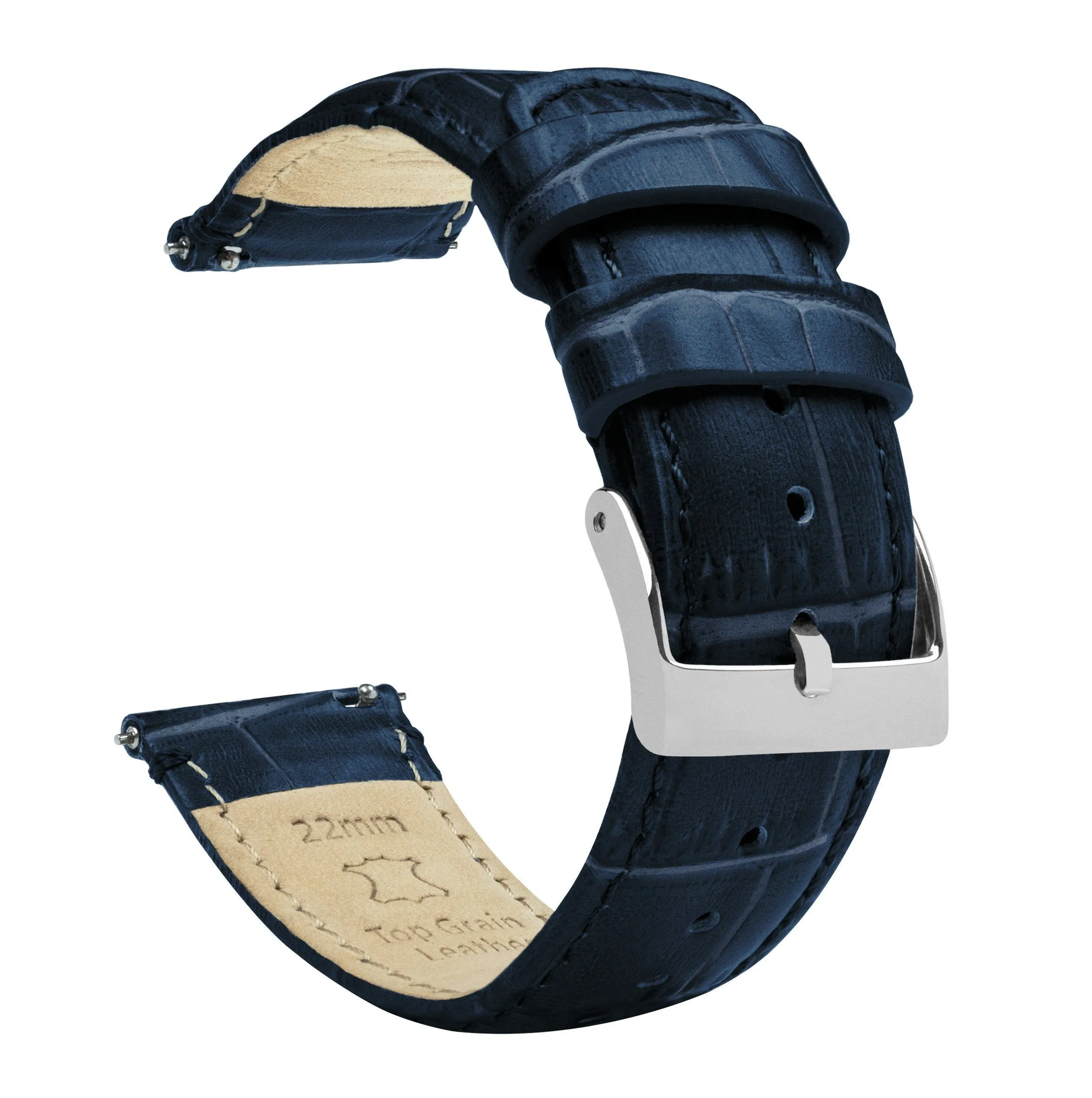 Gear Sport Navy Blue Alligator Grain Leather Watch Band