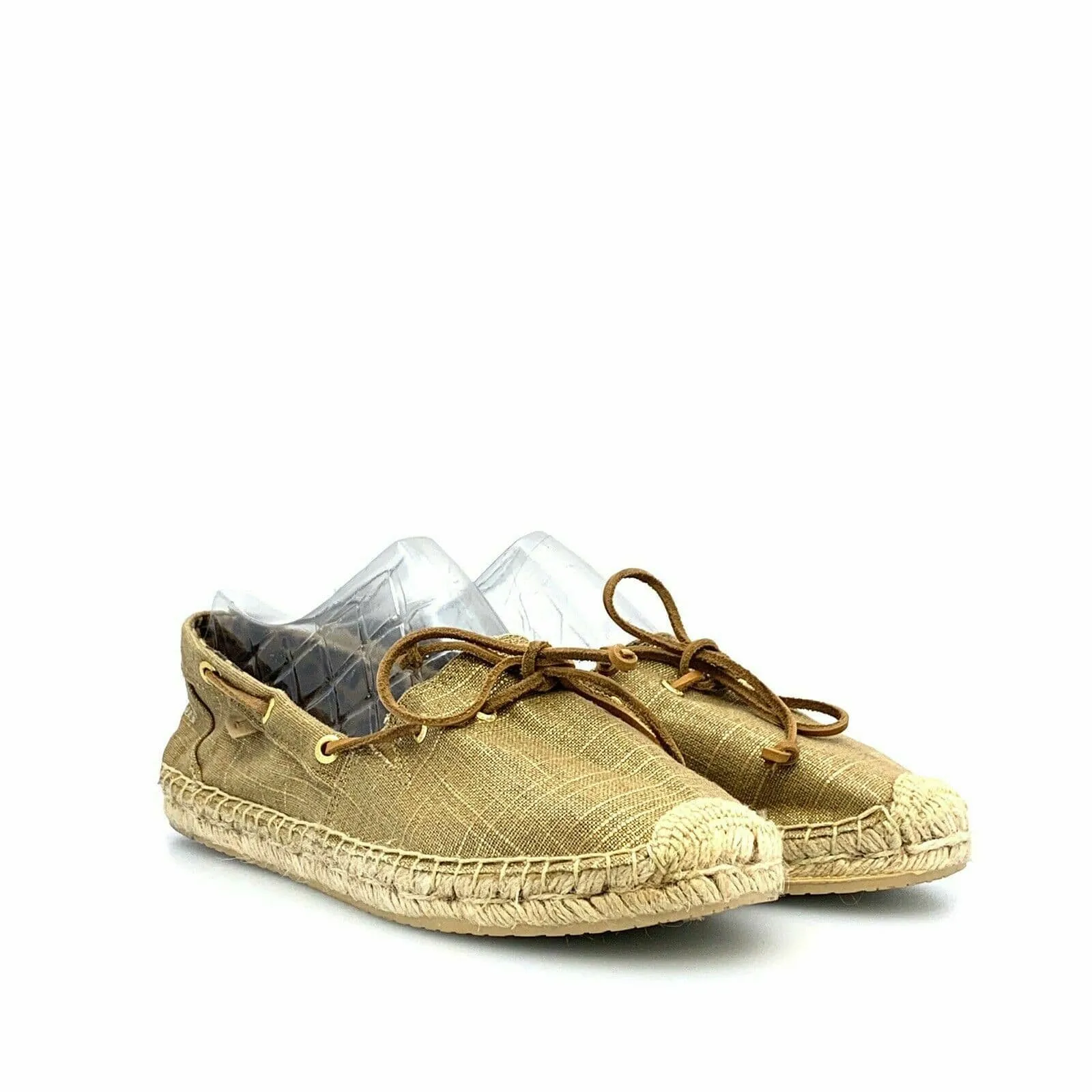 Glamorous Sperry Top-Sider Womens Gold Canvas Slip On Shoes Size 9