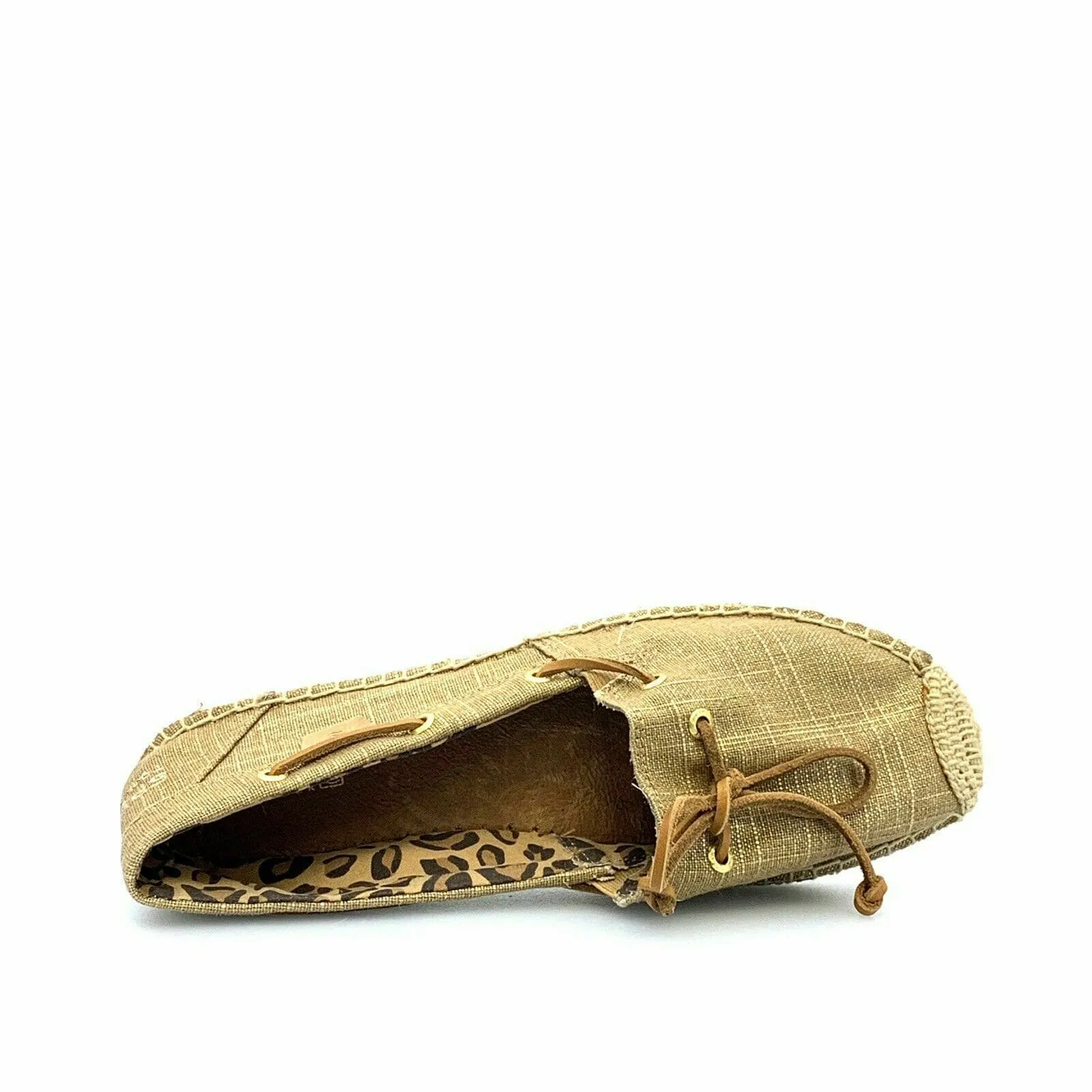 Glamorous Sperry Top-Sider Womens Gold Canvas Slip On Shoes Size 9