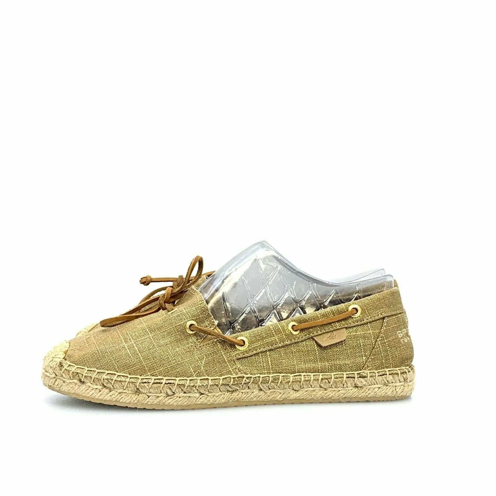 Glamorous Sperry Top-Sider Womens Gold Canvas Slip On Shoes Size 9