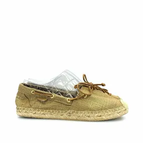 Glamorous Sperry Top-Sider Womens Gold Canvas Slip On Shoes Size 9