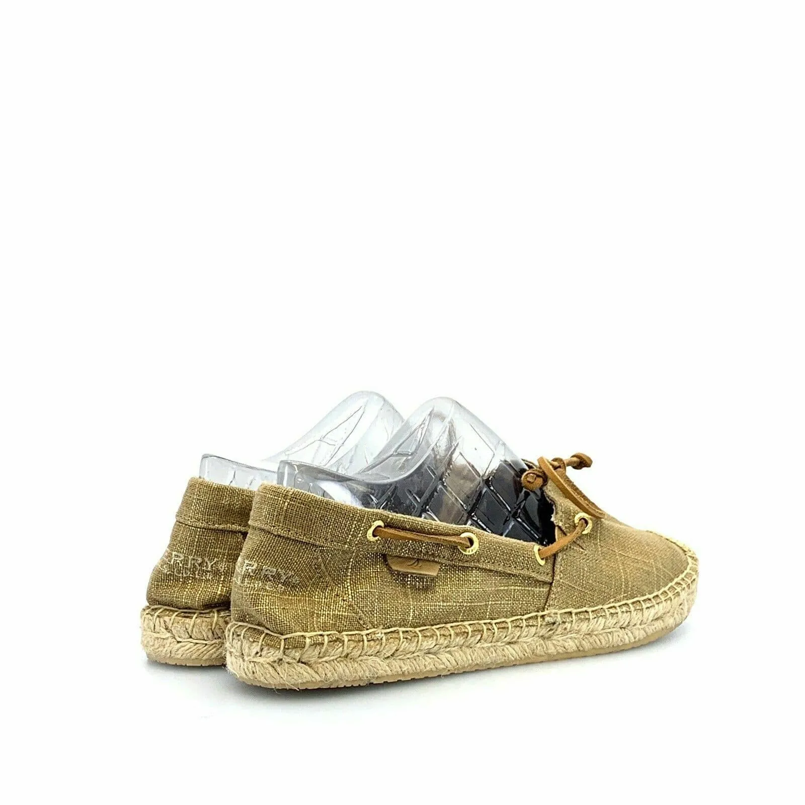 Glamorous Sperry Top-Sider Womens Gold Canvas Slip On Shoes Size 9