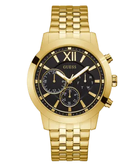 GUESS Mens Gold Tone Multi-function Watch