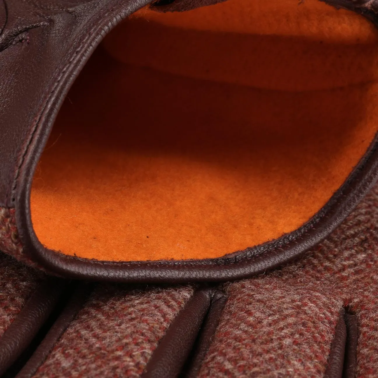 Herringbone Wool Leather Gloves by Stetson