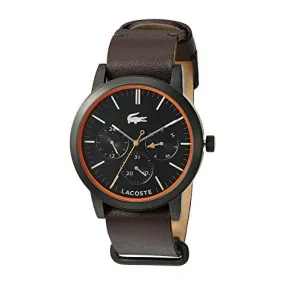 Lacoste Women's Metro Quartz Watch with Leather Calfskin Strap, Brown, 22 (Model: 2010877)