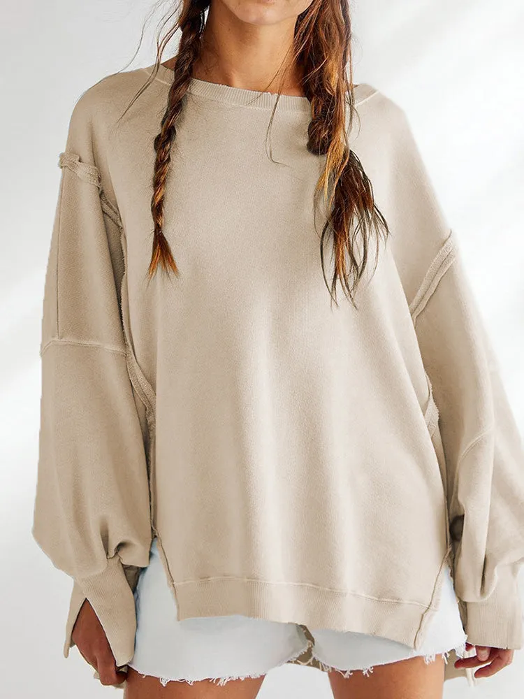 Loose Crew Neck Knit Top