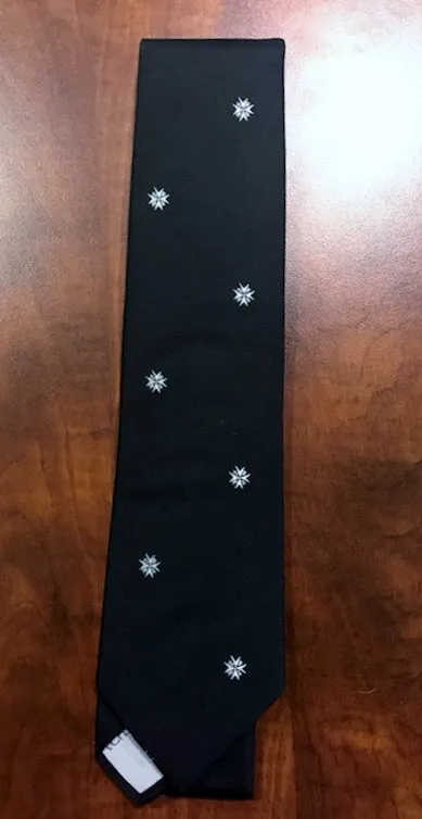 Men's Black Silk Neck Tie with Order of St John Insignia