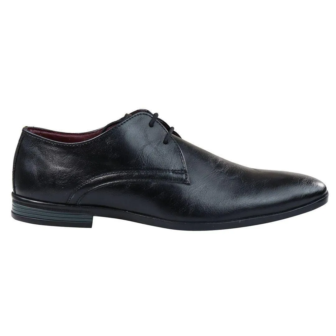 Mens Classic Black Laced Leather Shoes Smart Casual Formal Plain Simple