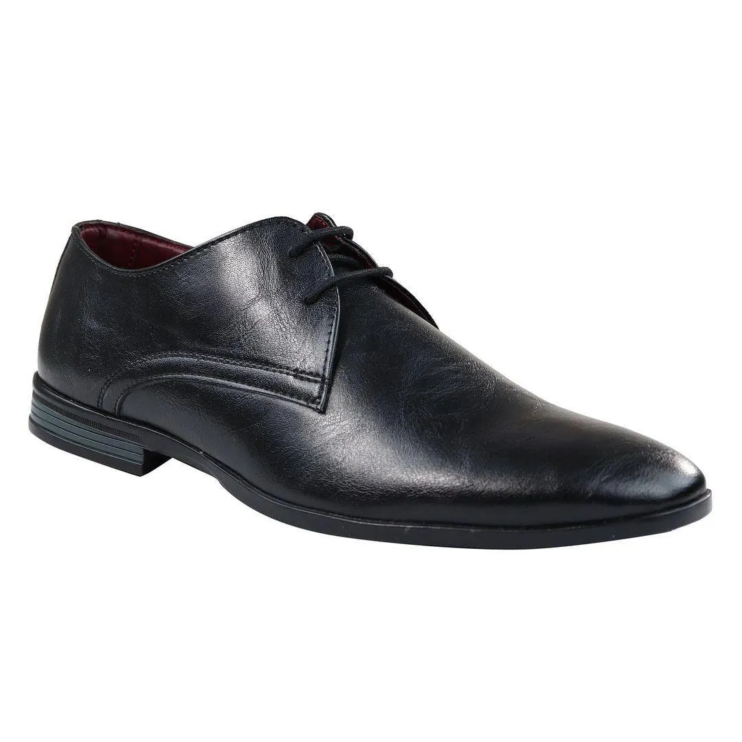 Mens Classic Black Laced Leather Shoes Smart Casual Formal Plain Simple