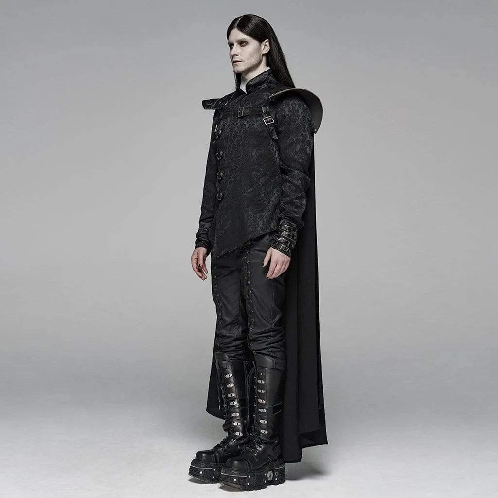 Men's Goth Military Style Long Cloak