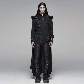 Men's Goth Military Style Long Cloak