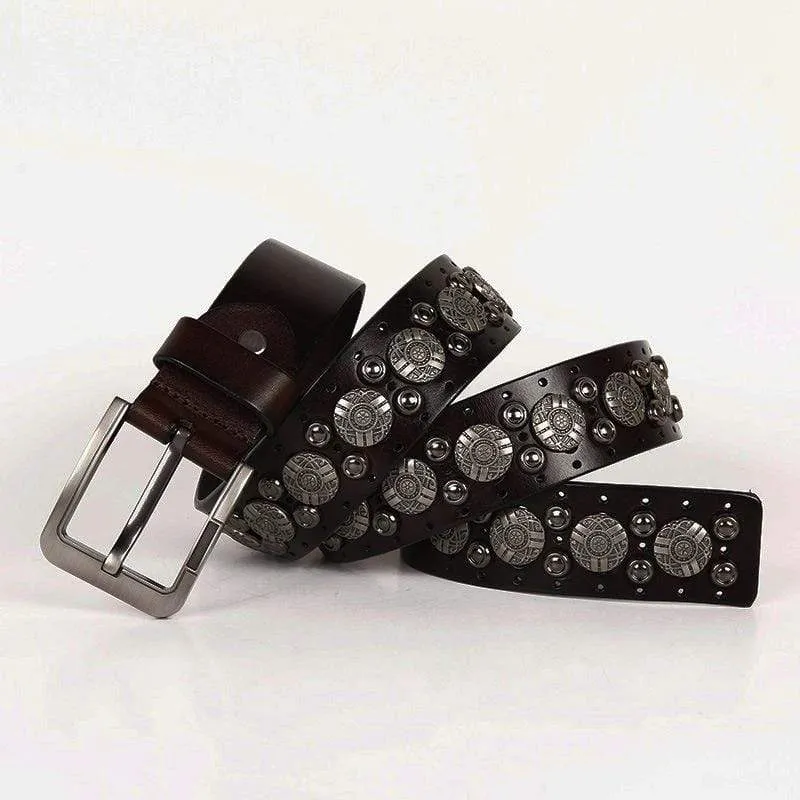 Men's Gothic Belts With Circile Rivets