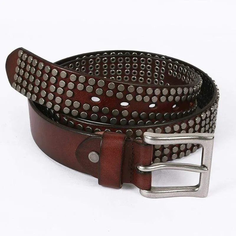 Men's Gothic Five  Rows Of Rivets Belts