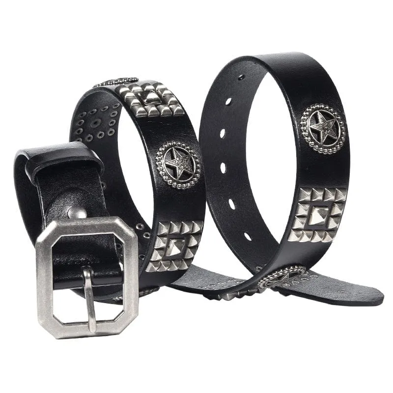 Men's Gothic Star Studded Belt