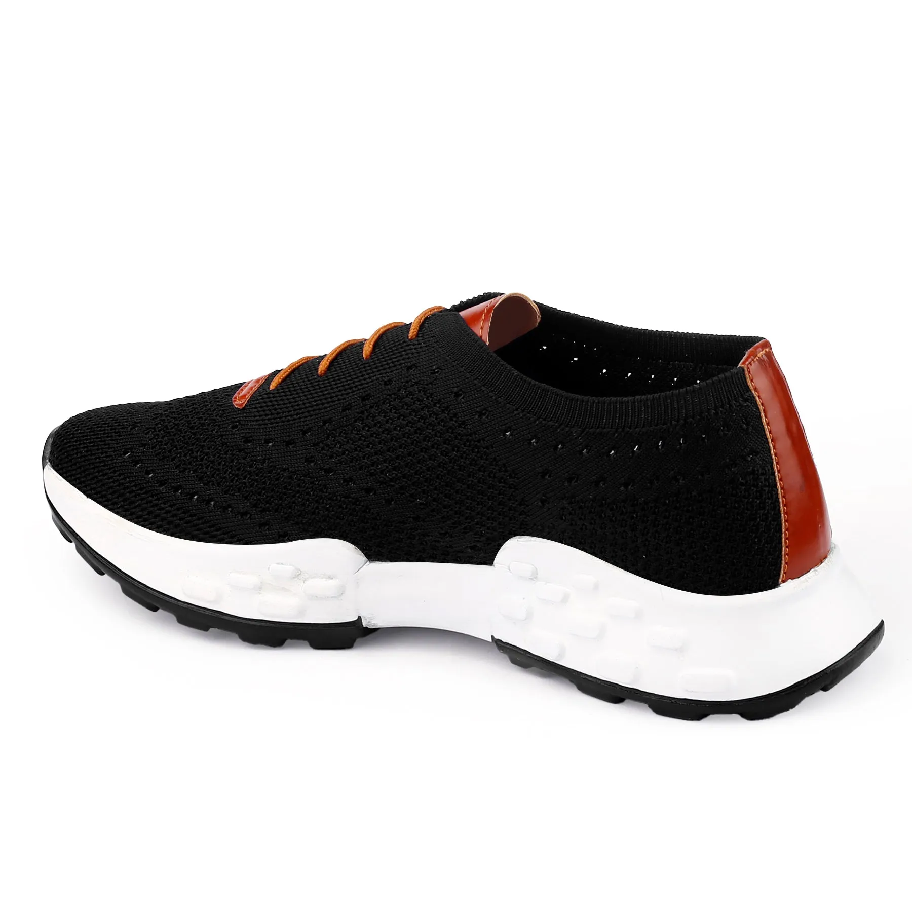 Men's Knitted Upper Casual Sports Lace-Up Running Shoes