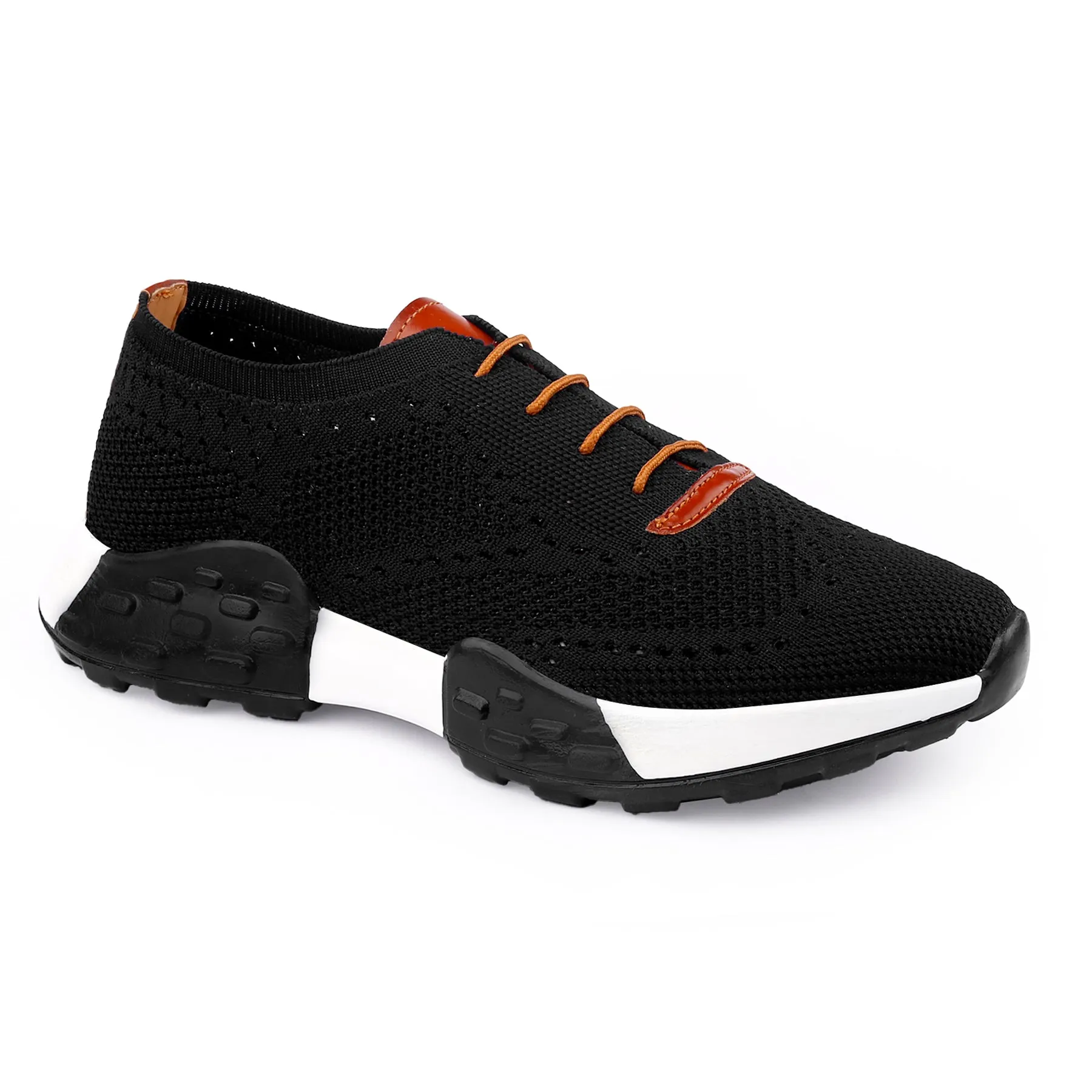 Men's Knitted Upper Casual Sports Lace-Up Running Shoes