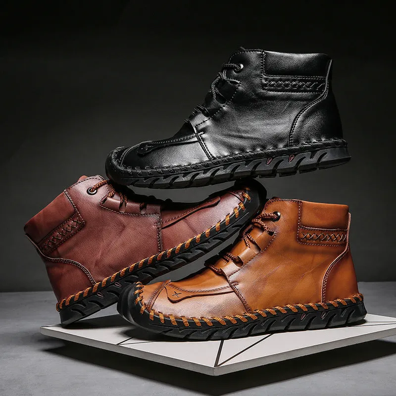 men's Leather half boots shoes