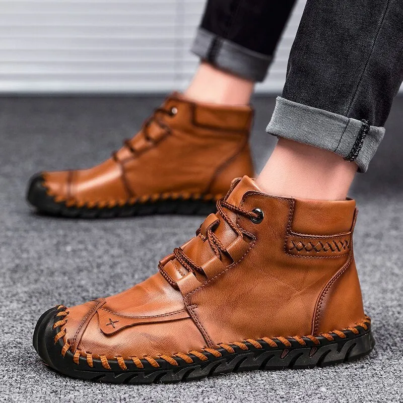 men's Leather half boots shoes