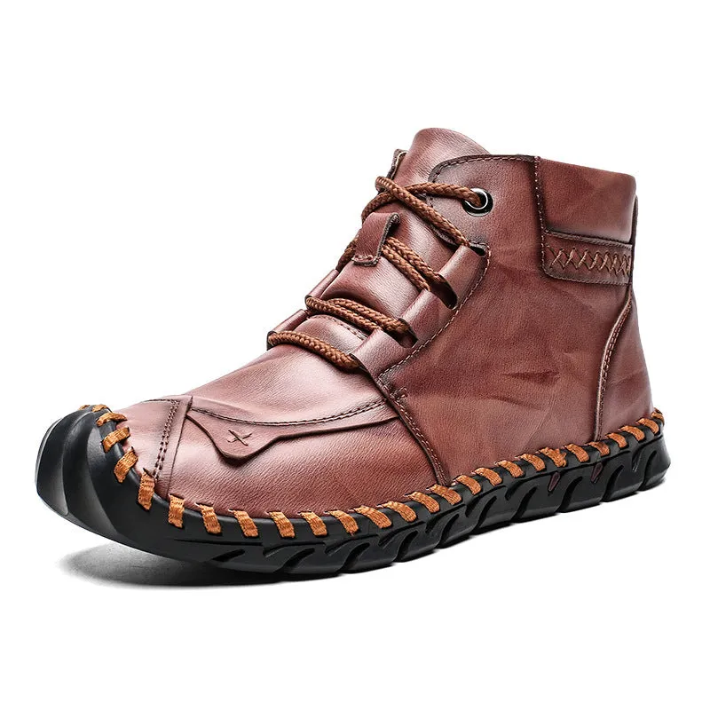 men's Leather half boots shoes