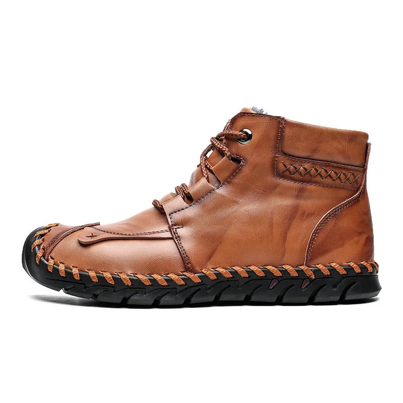 men's Leather half boots shoes