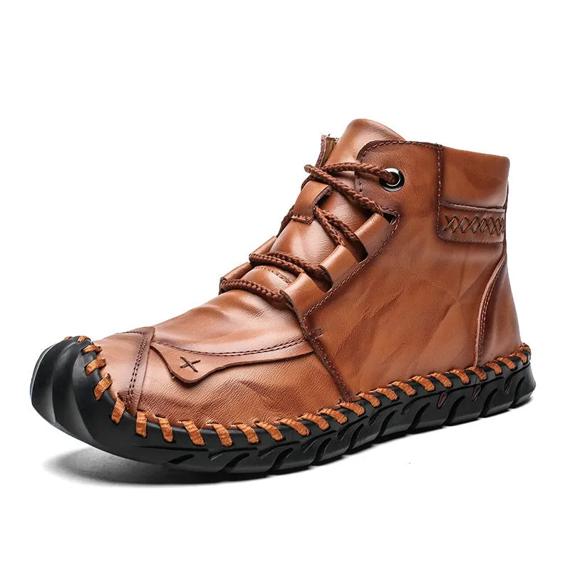 men's Leather half boots shoes