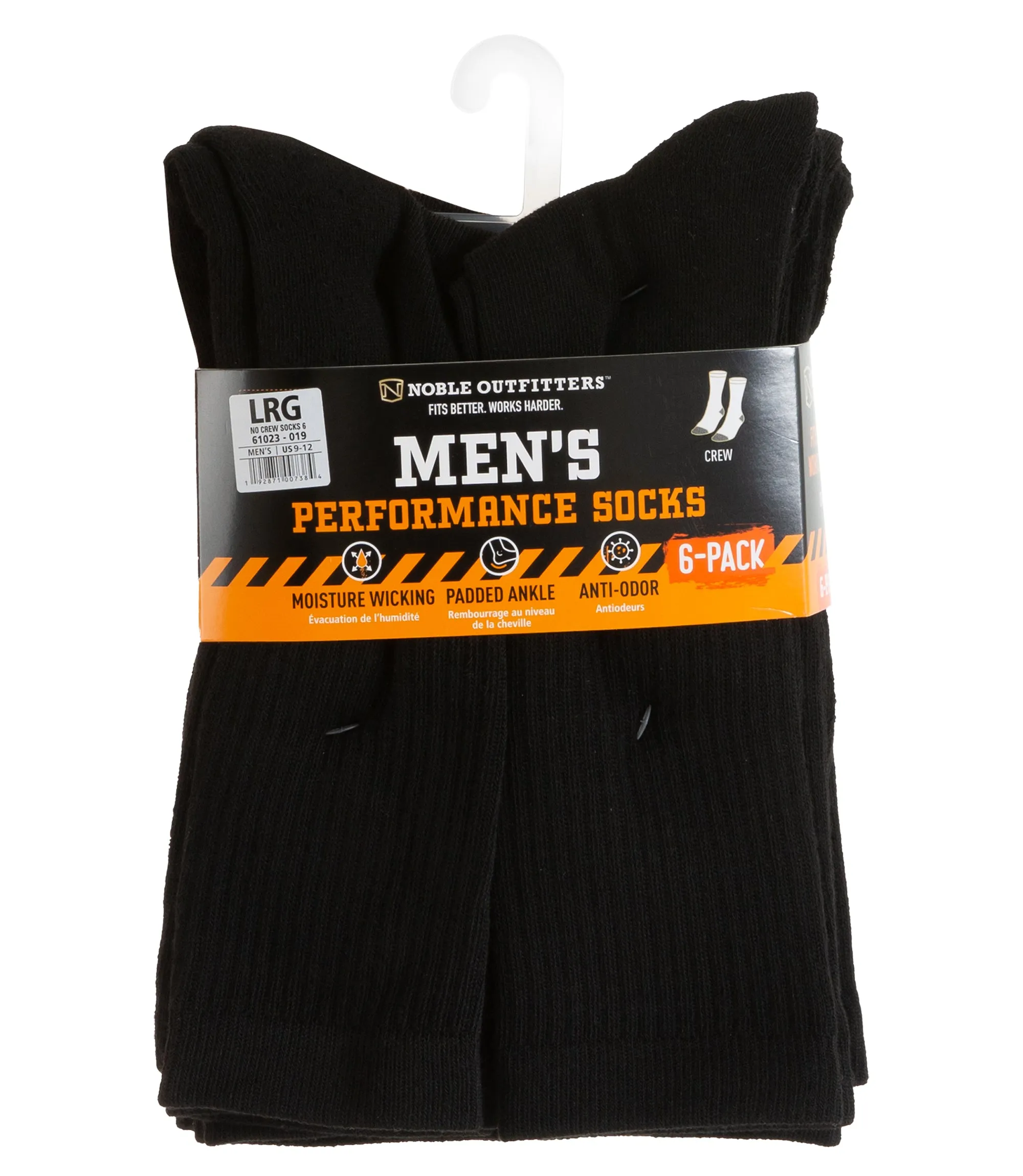 Men's Performance Crew Sock – 6 Pack