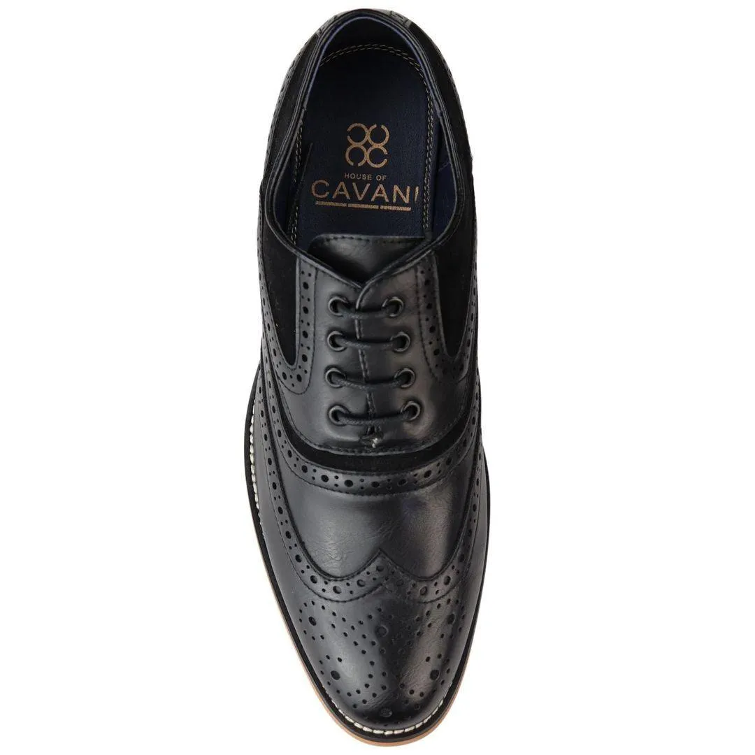 Mens Real Leather & Suede Laced Gatsby Brouges Smart Casual Designer Retro Shoes