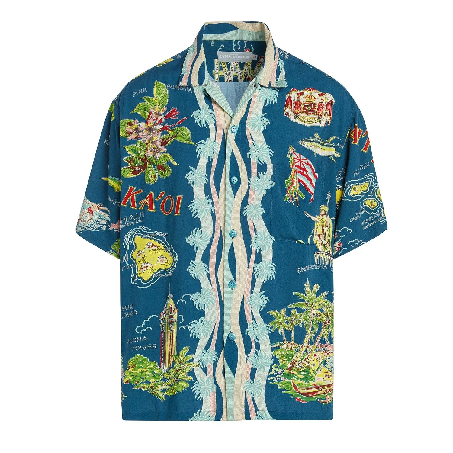 Men's Retro Shirt - No Ka Oi Blue