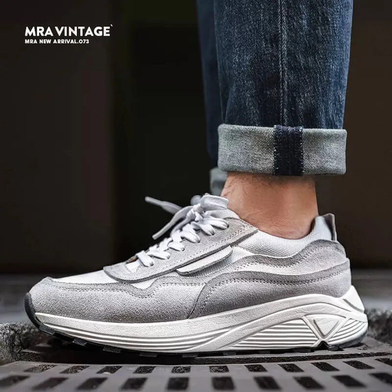 Mesh-Suede Chunky Sneakers for Jogging 'Airy'