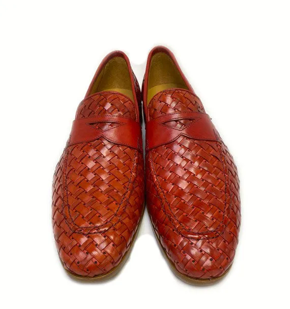 Mezlan "Solomeo" Woven Loafer Red