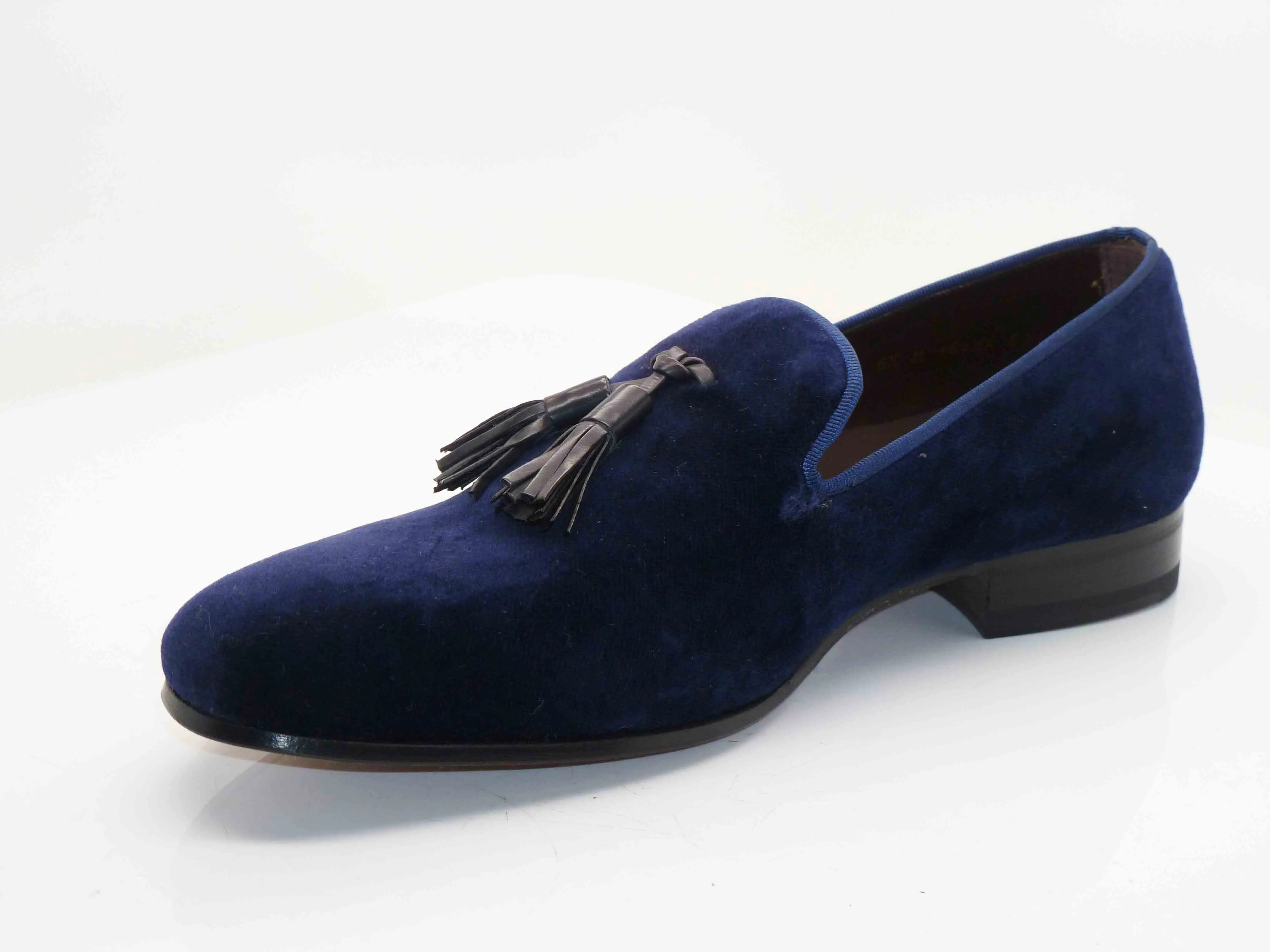 Mezlan Velvet Venetian Loafer Blue