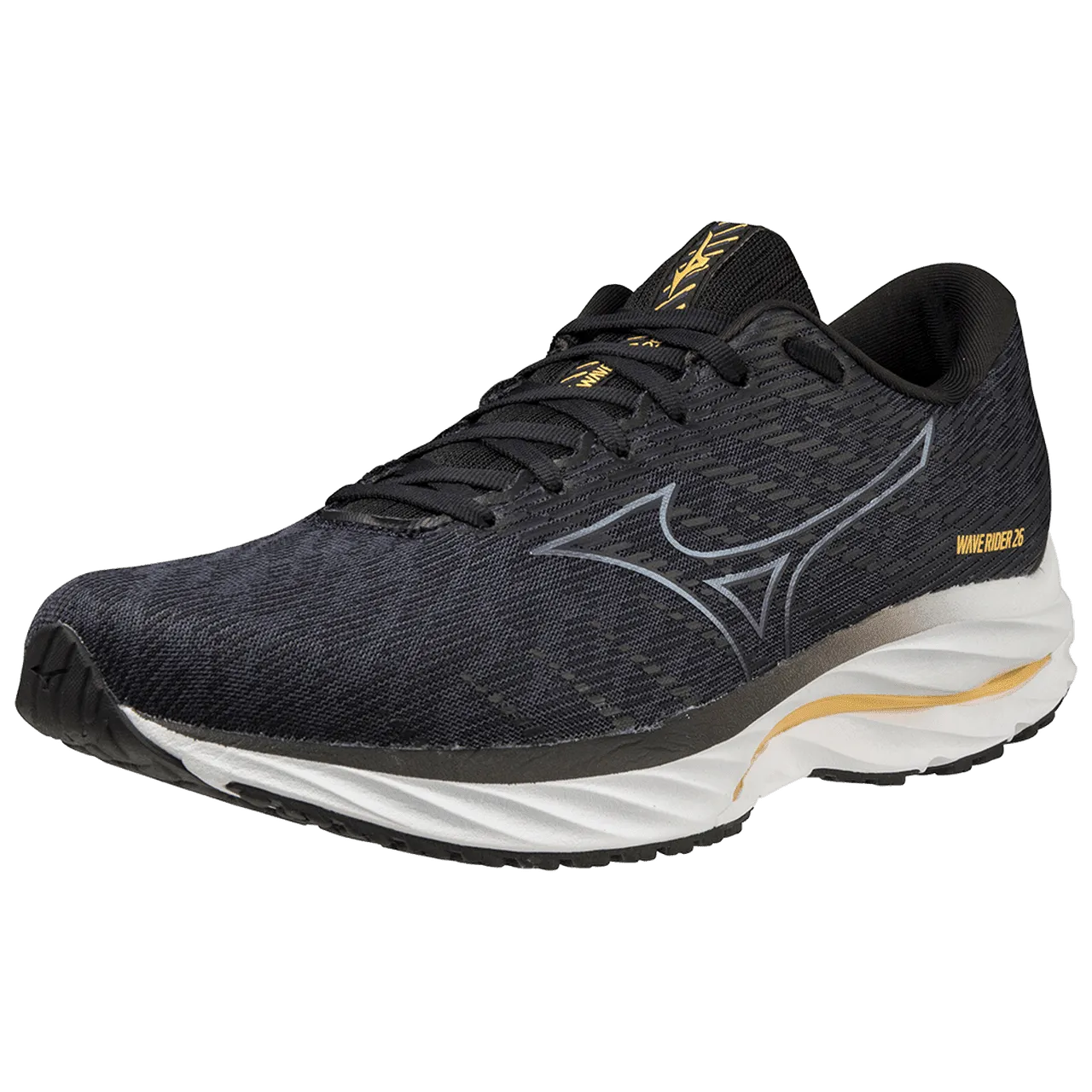 Mizuno Wave Rider 26 Wide (Mens) - OGray/MGray/PaleMarigold