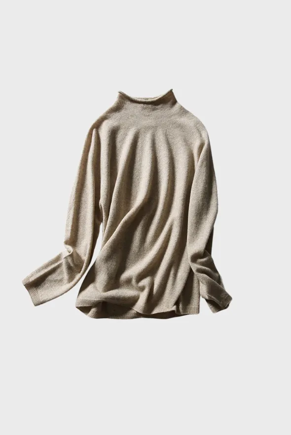 Mock-Neck Pullover (Premium Cashmere Knit)