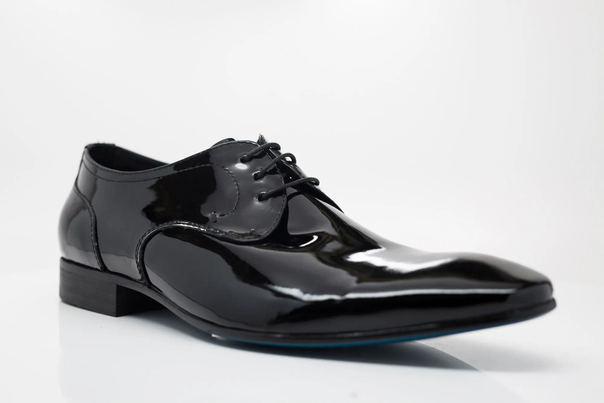 Patent Leather Lace-Up Oxford Black