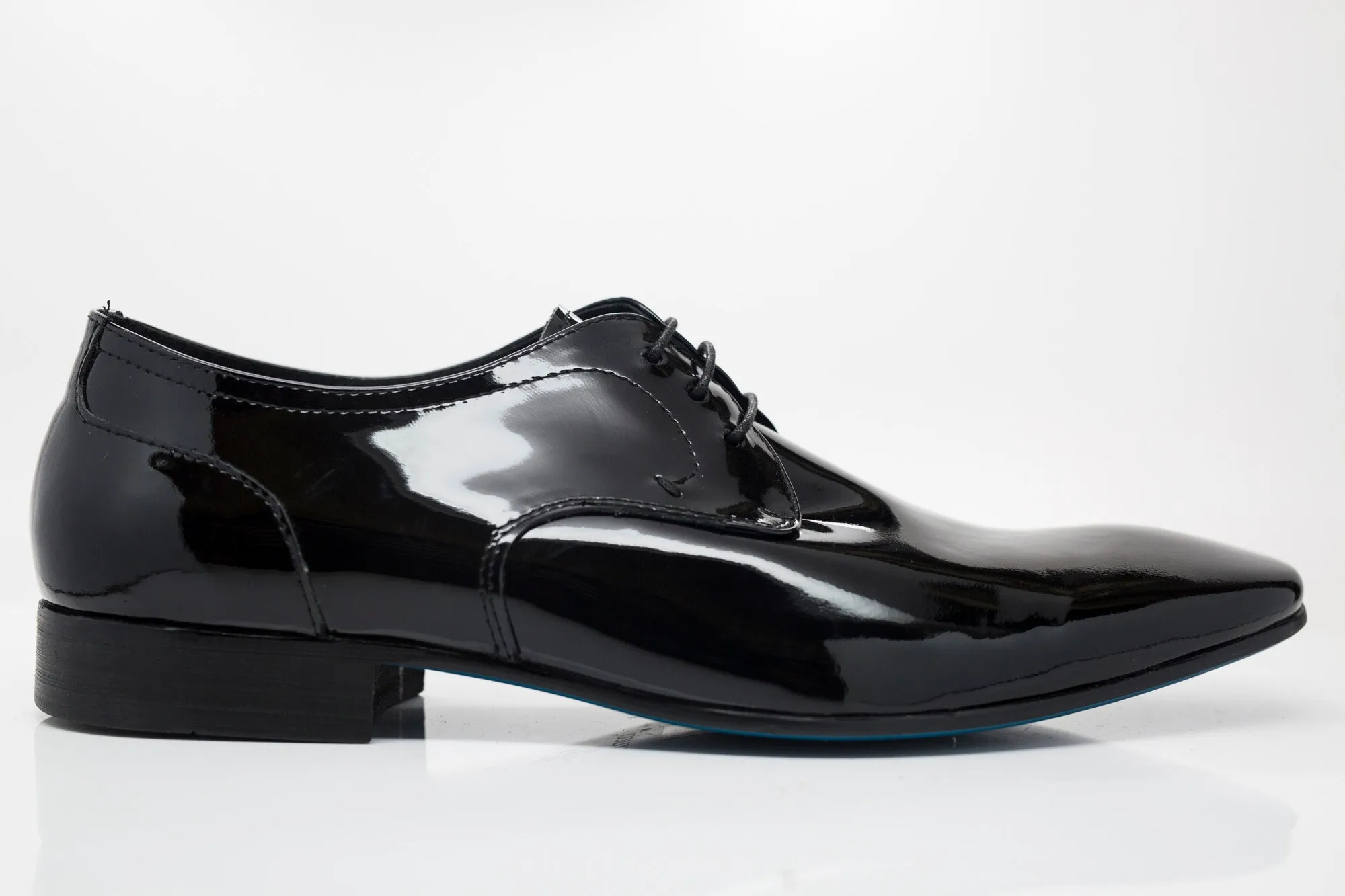 Patent Leather Lace-Up Oxford Black