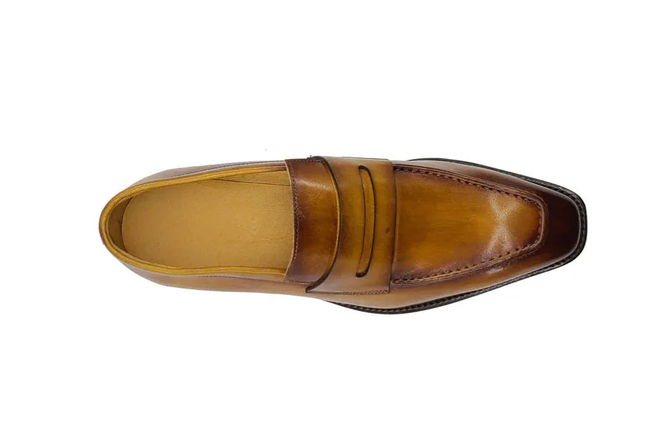 Patina Calfskin Slip-On Penny Loafer Cognac