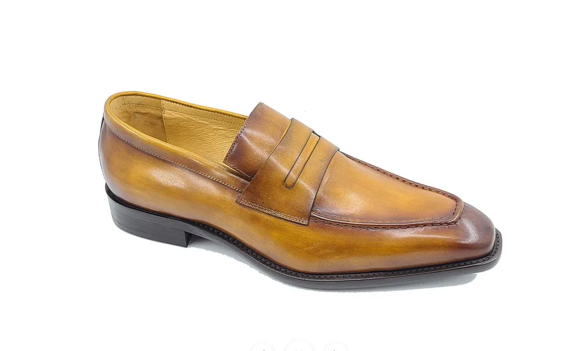 Patina Calfskin Slip-On Penny Loafer Cognac