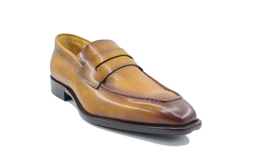 Patina Calfskin Slip-On Penny Loafer Cognac