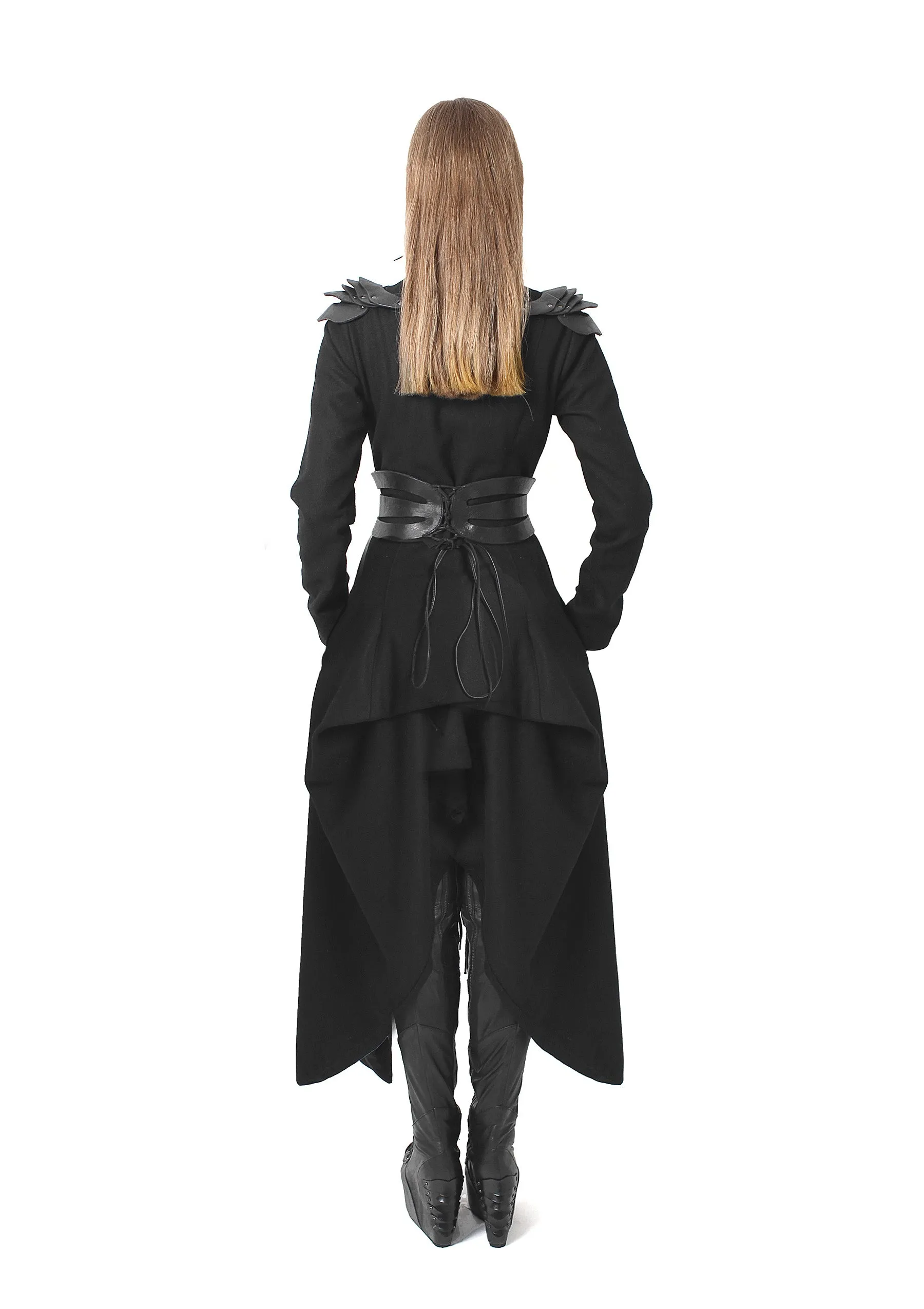 Plated Long Long Wool Coat