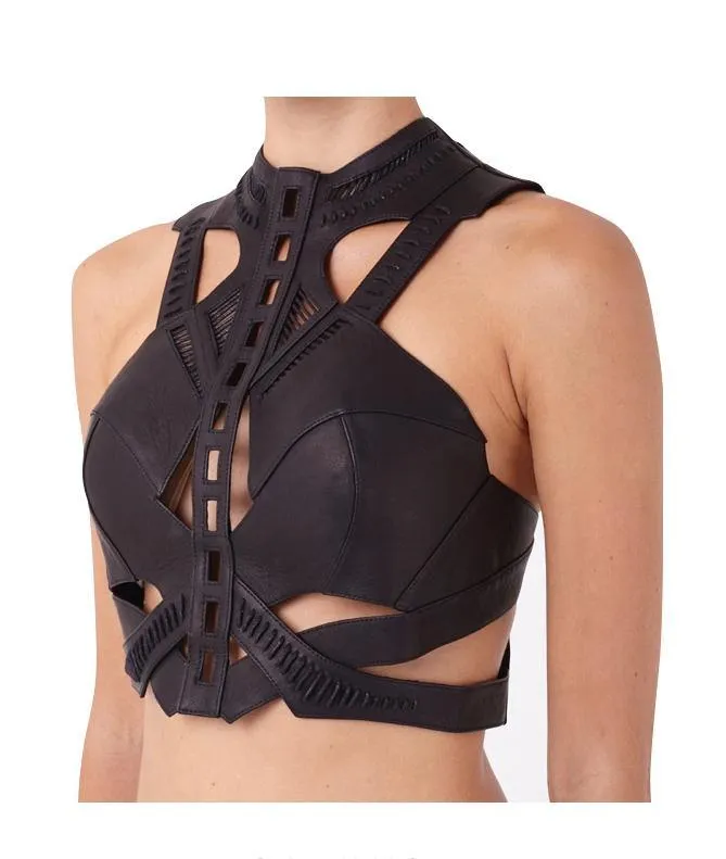 Pompeii Leather Crop Top