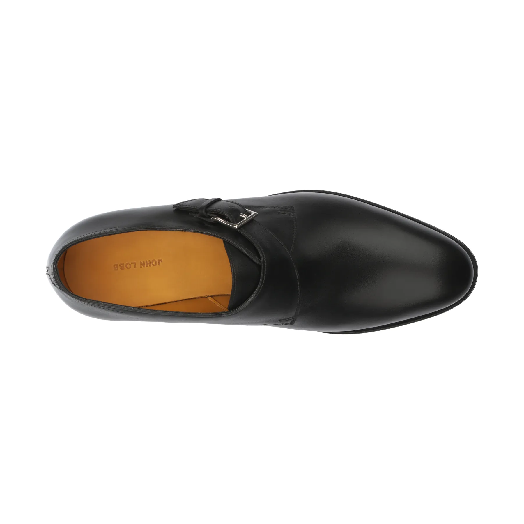 "Ashill" Leather Single-Monk Shoes in Black