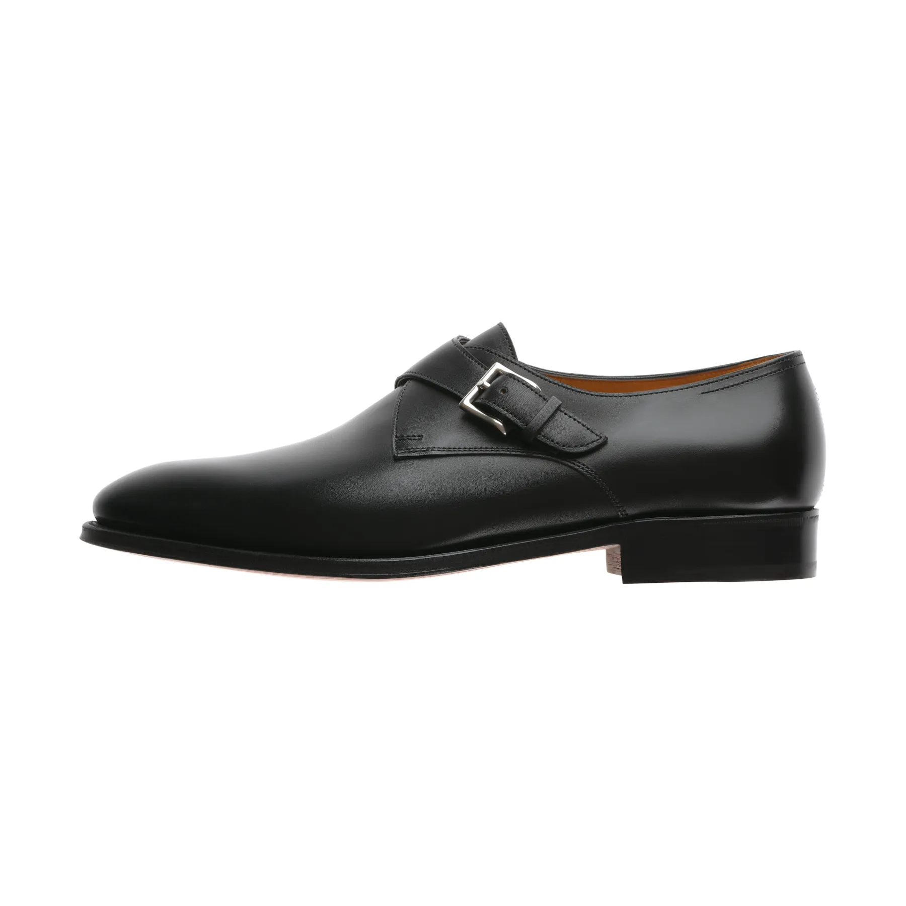 "Ashill" Leather Single-Monk Shoes in Black