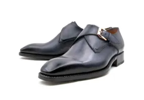 "Edward Sr." Burnished Calfskin Monkstrap Shoe Grey