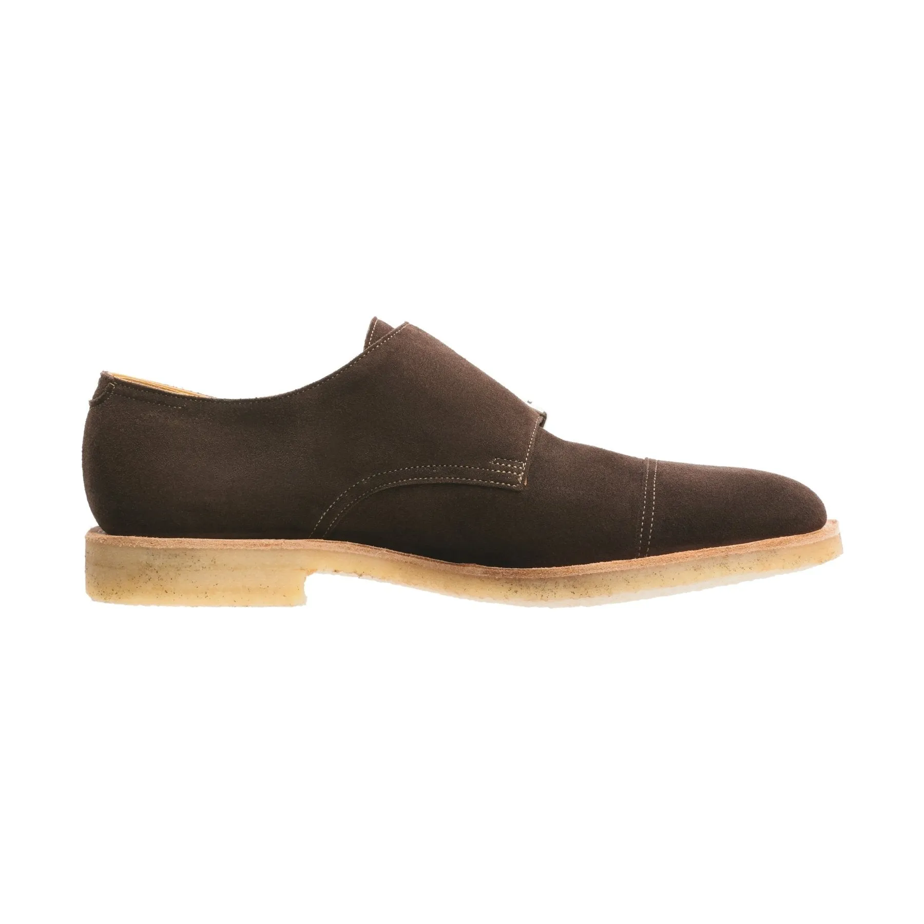 "William" Double-Monk Suede Shoes in Brown