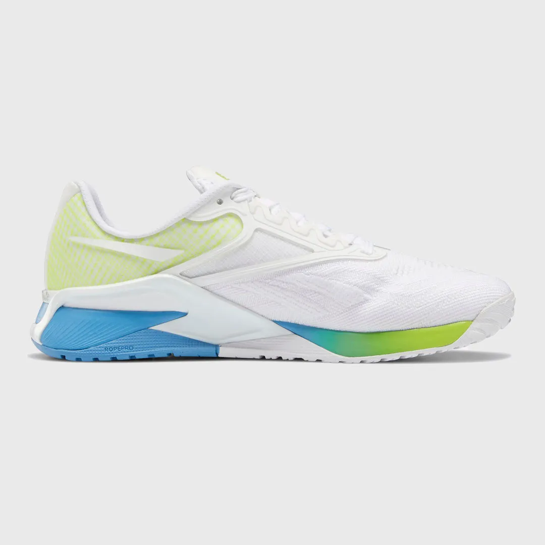 Reebok - Nano X2 - Women's - FTWR WHITE/ESSENTIAL BLUE/ACID YELLOW