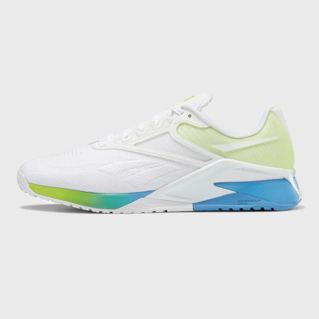 Reebok - Nano X2 - Women's - FTWR WHITE/ESSENTIAL BLUE/ACID YELLOW